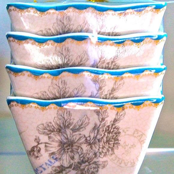 222 FIFTH PEMBERLEY BLUE APPETIZER BOWL PORCELAIN NEW - Picture 4 of 9